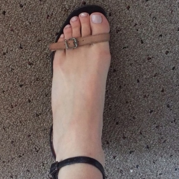 Lanvin black and brown block heeled sandals - Picture 4 of 8